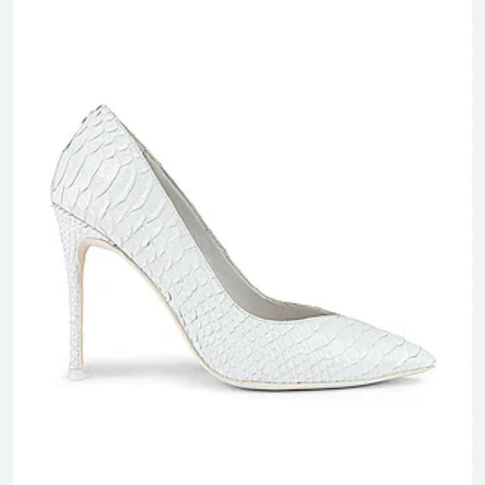 JEFFREY CAMPBELL Lure Heel in White Matte Snake bridal stiletto 8.5